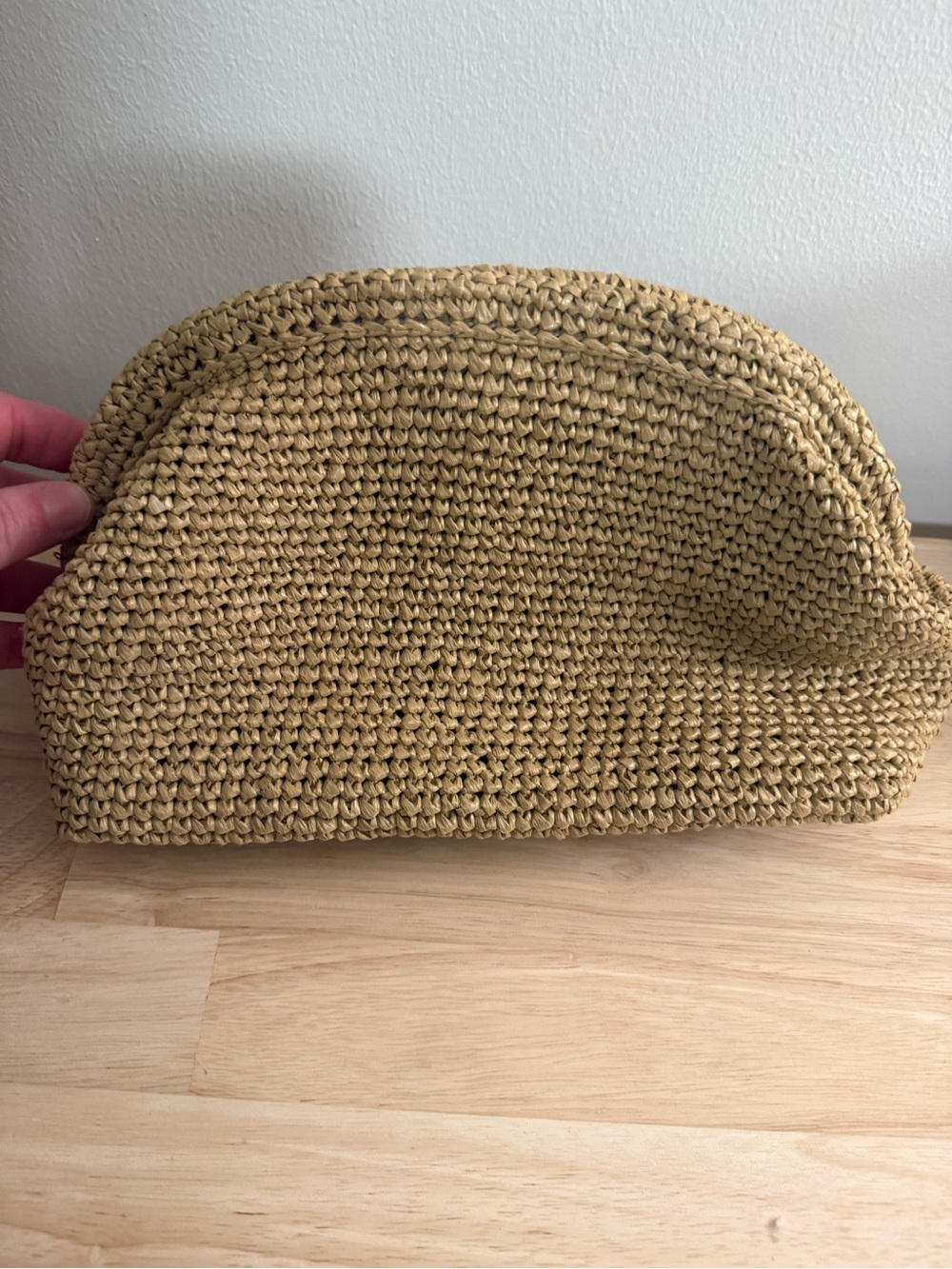 J. Crew Tan Woven Straw Clutch